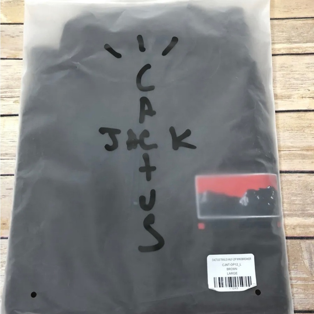 NIP 2020 Travis Scott Cactus Trails Jack Half-Zip Windbreaker Brown L Deadstock
